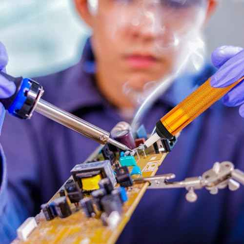 2Pcs Desoldering Pump, Solder Sucker No Clog Desoldering Pump with Replaceable High Temperature Resistant Silicone Nozzle Soldering Sucker Tool for Solder Removing