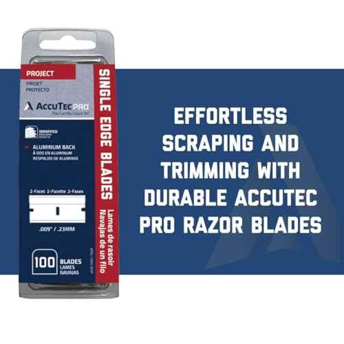 Single Edge Aluminum Backed Razor Utility Blades with Display - 100-Pack - .009" Made of High Carbon Steel for Edge Flexibility and Durability - APBL-7065