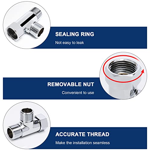 NearMoon Chrome Finish 3 Way Brass Diverter Valve - G1/2