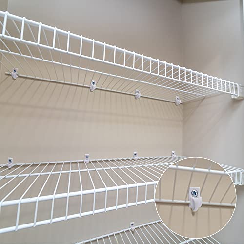 25 Pcs White Wall Shelf Clips with Screws - Durable Plastic Closet Support Brackets