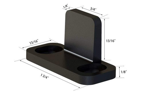 JUBEST Black Aluminum Floor Guide Sliding Barn Door Hardware Bypass Door Guide Set of 2