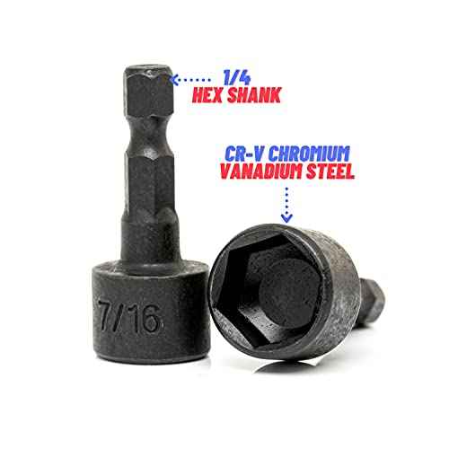 NEIKO 10068A Nut Driver Set, For Impact Drill and Driver, 20 Piece, 1/4¡± Hex Small Nut Driver Bit Set, Metric and Standard, 4-12 mm & 5/32¡±-1/2¡±, CR-V Steel, Nutsetter Driver Bits