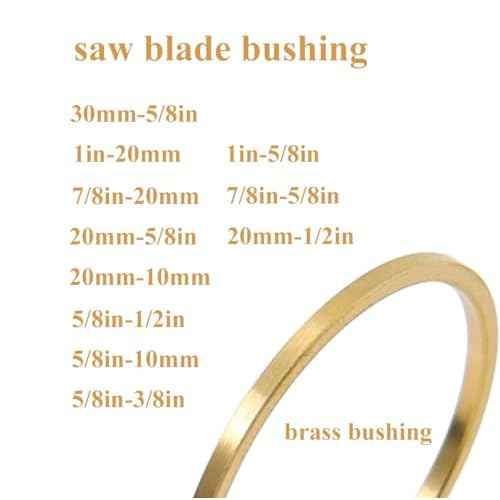 4PCS Saw Blade Bushings, 1" to 5/8" Brass Adapter Bushing Washers, Thickness of 1.5mm