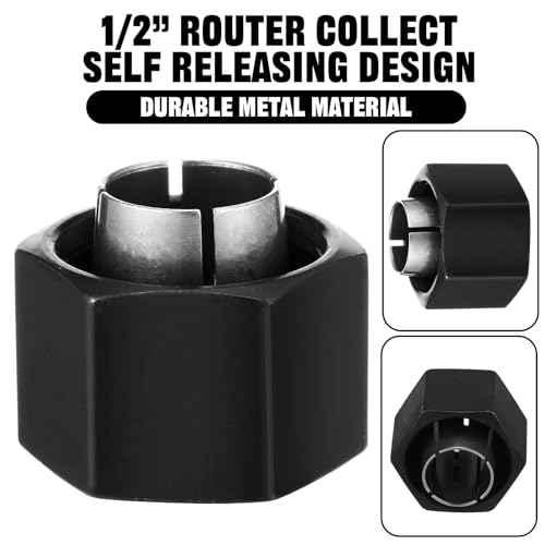 2 Pcs Router Collet Kit Replacement Compatible with Dewalt Dw621 Dw616 Dw618 Dw622 Dw626 and 1613, 1617, 1618 Series Routers (1/2 Inch)