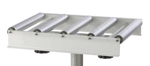 Adjustable Roller Table Stand HTC HRT-10 Super Duty Conveyor Feed Stand With 5 Ball Bearing Rollers , White