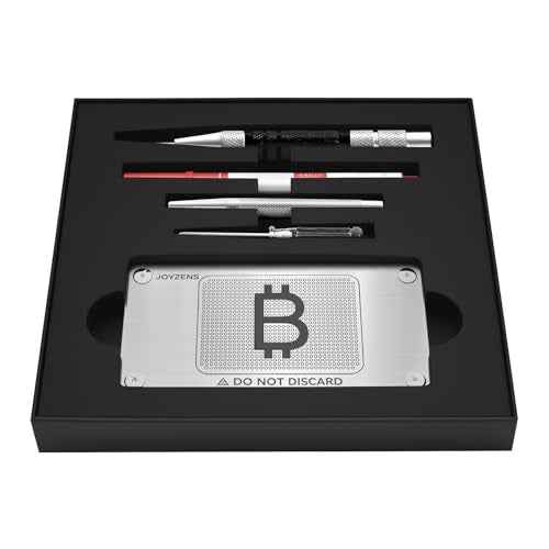 Stainless Steel Seed Phrase Punch Plate Kit, Crypto Wallet Backup, Compatible with Trezor, Ledger, SafePal