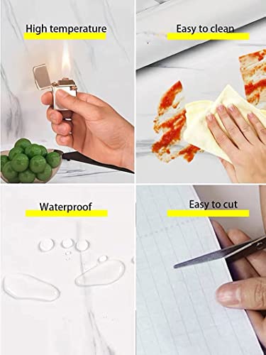 HELLKIT Marble Contact Paper White Peel and Stick Wallpaper 15.8"×118" - Removable Vinyl for Walls, Countertops & Crafts