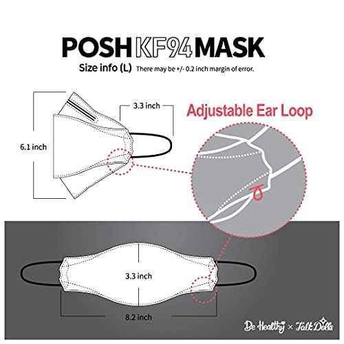 [Pack of 10] Posh KF94 Mask - Melange Licorice (C05) (MADE IN KOREA)