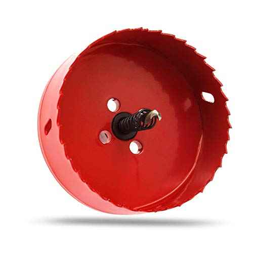 Hordion 95mm/3 3/4 inch Hole Saw Bi-Metal Saw Drilling Tool with Twist Drill Bit & L Hex Wrench for Cornhole Boards Wood Plasterboard Plywood Plastic