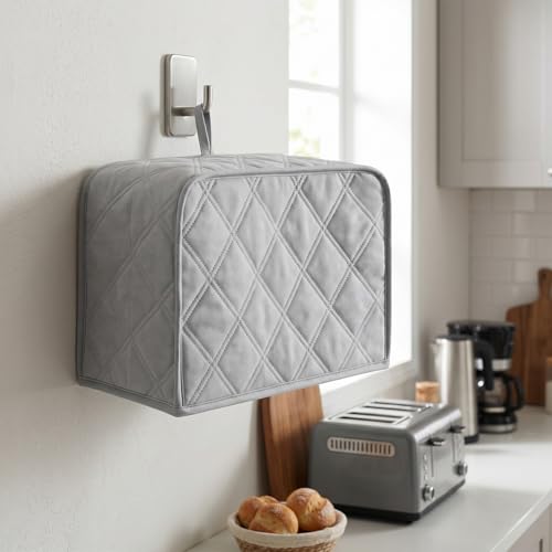 Tweruna Grey 2-Slice Toaster Cover Quilted Polyester Universal Fit