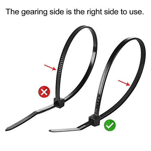 XHF 100pcs Self-Adhesive Black Cable Zip Tie Mounts with 8-Inch Ties & Screws – Outdoor UV Protection