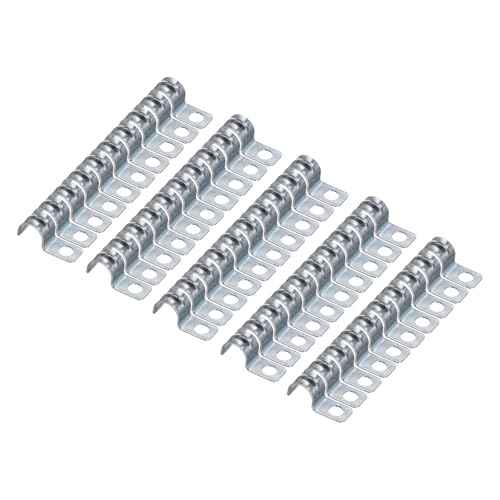 HARFINGTON 50pcs Conduit Clamp, EMT One-Hole Strap, U Tube Pipe Clamp, 10mm 3/8-Inch Pipe Dia, 6mm 1/4 Inch Hole Dia Rigid Pipe Strap, U Shaped Bracket for Tube Hose Wire Cord Fixing