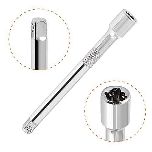 4Pcs Drive Socket Extension Set (Cr-V) Steel Socket Extension Set with Mirror Finish (Length Includes 2"/50mm, 4"/100mm, 6"/150mm, 10"/252mm)