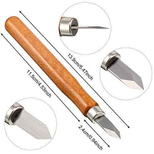 Mudder 2 Pieces Marking Knife Woodworking Marking Knife Thin Blade Dual Double Bevel Striking Cutter Hardened Mn-v Steel Heat Treated Striking Cutter