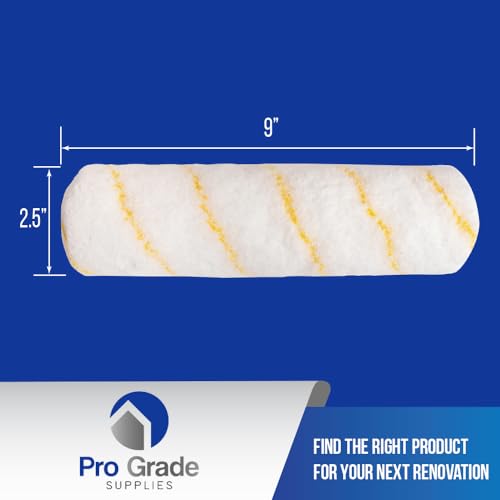 Pro Grade 9 Inch Microfiber Paint Roller Covers 1/2 Inch Nap 5 Pack