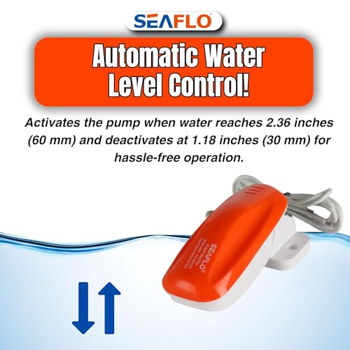 SEAFLO 02 Series Marine Bilge Pump Float Switch - Max 18A, 12V/24V, Automatic Water Level Sensor