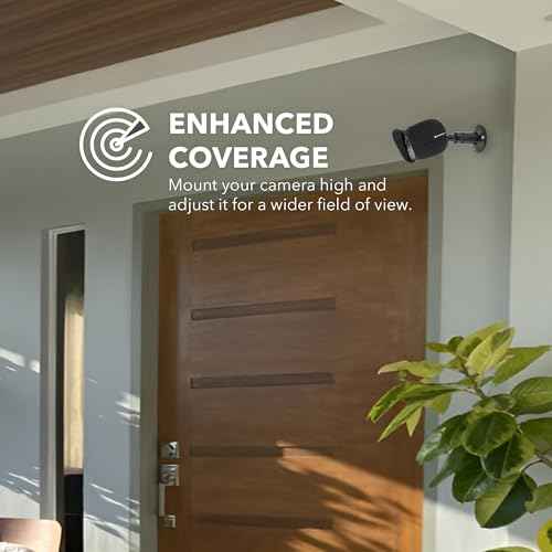 Adjustable Indoor/Outdoor Security Metal Wall Mount - Compatible with Arlo Pro/Ultra & Others, Ring Stick Up Cam, eufyCam, Wyze Cam Outdoor (1 Pack, Black)