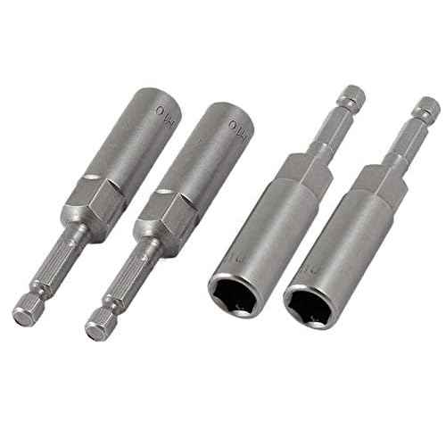 YXQ 10mm Hex Magnetic Power Socket 80mm Length Adapter Drill Bit Nut Driver Set 1/4'' Hex for Power Tools(4Pcs)