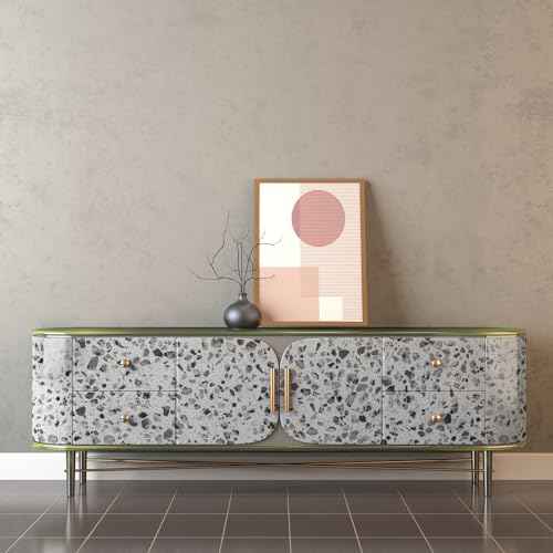 AbaBoorty 88"X15.8" Stone Granite Terrazzo Contact Paper Dirty Grey Terrazzo Wallpaper Waterproof Marble Wall Paper Peel and Stick Countertops for Kitchen Bathroom Counter Tops Table Viny Film Roll