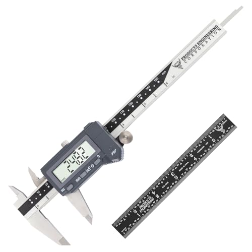 6 Inch/150mm Absolute Digital Caliper & Inch 4R Rule