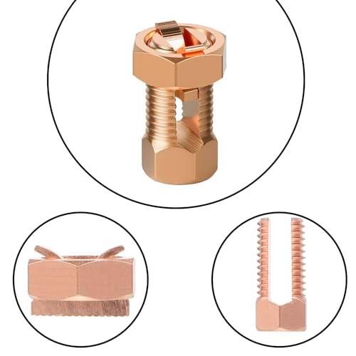 2PCS Copper Split Bolt Connector Grounding Clamps for Copper Wires TJ-16