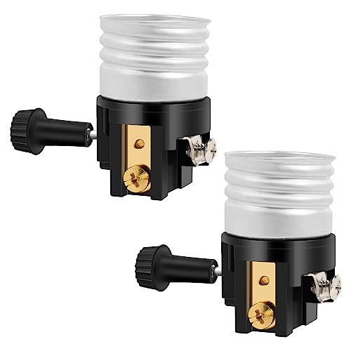 Baocuz UL Listed E26 Light Socket Replacement Kit with ON/Off Switch - 2 Pack