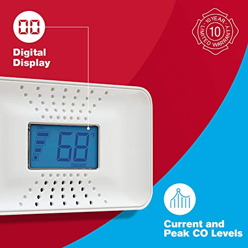 First Alert Carbon Monoxide Alarm with 10-Year Battery & Digital Display - Model CO710