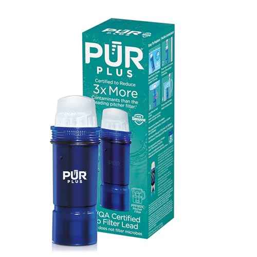 PUR Plus Lead Reducing Water Pitcher and Dispenser Replacement Filter, 1-Pack, NSF & WQA Certified ? Compatible with All PUR Pitchers and Dispensers, Blue, PPF951K1