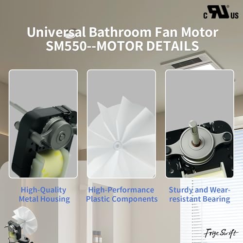 SM550 Universal Bathroom Exhaust Fan Motor 50 CFM 120V 60Hz Reversible