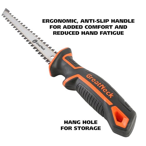 GreatNeck 74030 6 Inch Double-Edged Jab Saw, Drywall Saw, Wallboard Tools, Anti-Slip Rubber Handle, Fast and Efficient Multi-Directional Wall Cutting Tools
