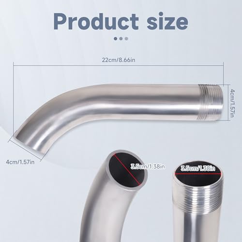 1.25in Curved Drain Fitting for Pitco/Anets Fryers – Stainless Steel Pipe Extension