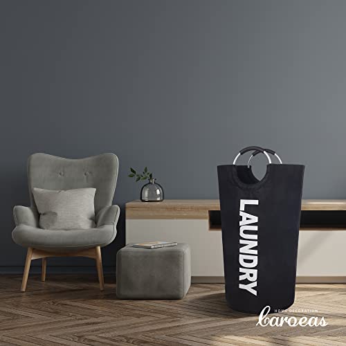 Caroeas 90L Tall Laundry Basket – Large Freestanding Hamper, Black