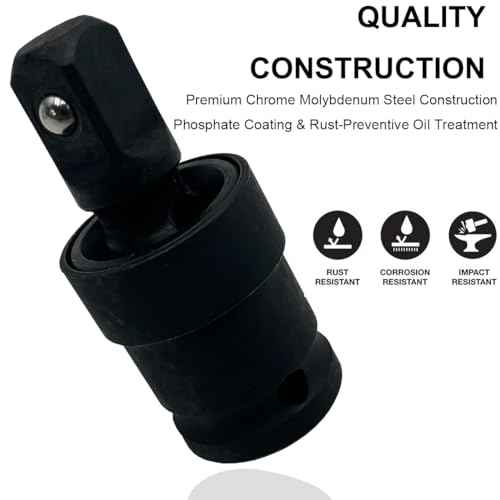 3PCS Universal Joint Swivel Socket Adapter Set (1/4", 3/8", 1/2"), 360¡Æ Rotating, Chrome-Plated Steel, Universal Fit, Anti-Slip Design - Heavy-Duty Automotive & DIY Mechanics Tool Kit