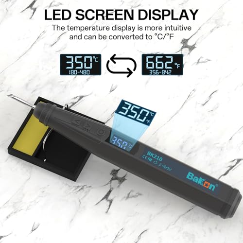 BK210 Soldering Iron Kit, 3200mAh Wireless Electric Soldering Iron Pen with Precision Soldering Tip (C210), LED Digital Display,Auto-Hibernation, for Precision Repair of Electronic Products (BK210)
