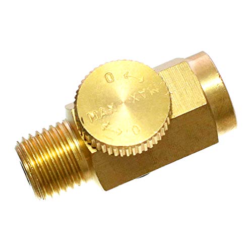 Quickun Pneumatic Brass In-Line Air Flow Regulator Valve, 1/4" NPT Male & Female, Air Pressure Compressor Tool