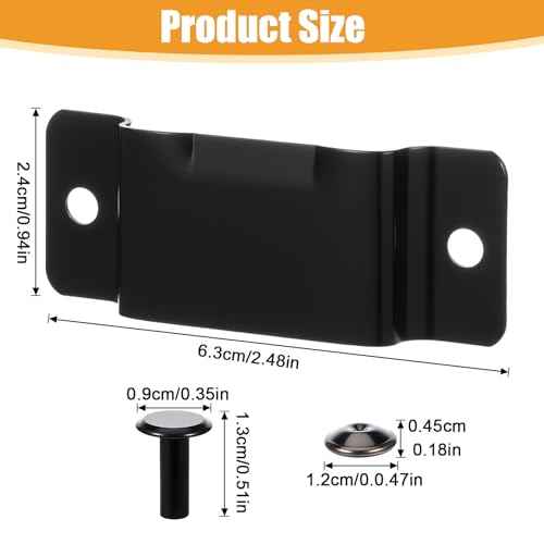 12Pcs Black Tap Measure Clips, Metal Tape Holder Clips, Bench Belt Universal Tool with Screws Stainless Steel Tool, Hanger Storage Dock for Mount Drill Power Measures and Belt Clip, Black