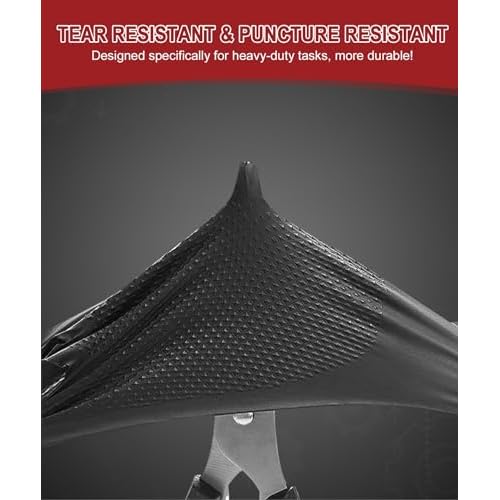 8 Mil Heavy Duty Disposable Nitrile Gloves with Diamond Texture Grip Rubber Gloves Latex & Powder Free