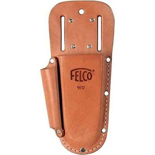 Felco Leather Holster (F 910+) - Tool Pouch w/ Extra Slot for Pruning Shears or Construction / Utility Tools