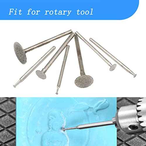 Luo ke 13 Pcs T Shape Diamond Burr - 3/32'' Shank Channel Cutting Burs Diamond Mounted Stone Carving Burr for Rotary Tools Includes Dremel