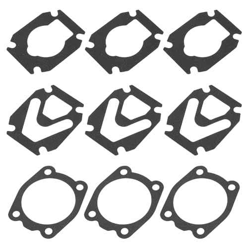 PATIKIL Pad Air Compressor Valve Plate Replacement Kit, 3 in 1 Air Compressor Cylinder Head Base Valve Plate Paper Sealing Gasket, Black (3 Set)