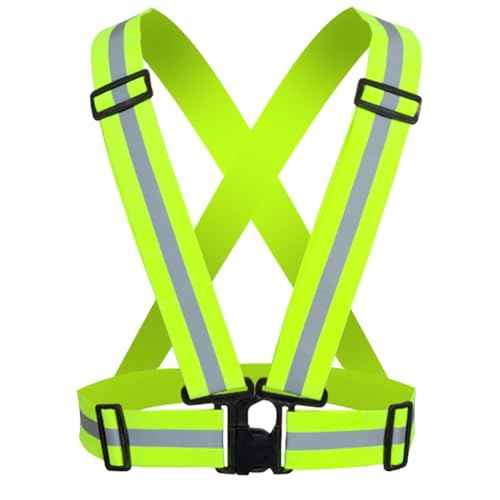 Reflective Strap Safety Vest, Lightweight,Adjustable & Elastic, Hi Vis Running Gear for Jogging,Walking,Cycling,Motorcycle,Men,Women