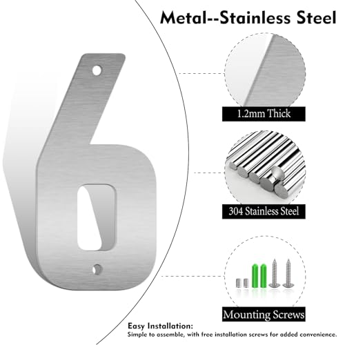 SpNo1-MS 5-Inch Stainless Steel House Number Letter - Floating Modern Decor