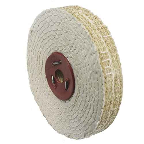 ?????????????? 6" x 1" Spiral Sewn Rigid Sisal Buffing Wheel - 5/8 Inch Arbor Hole Rigid Sisal Buffing Polishing Wheel for Bench Grinder, Die Grinder
