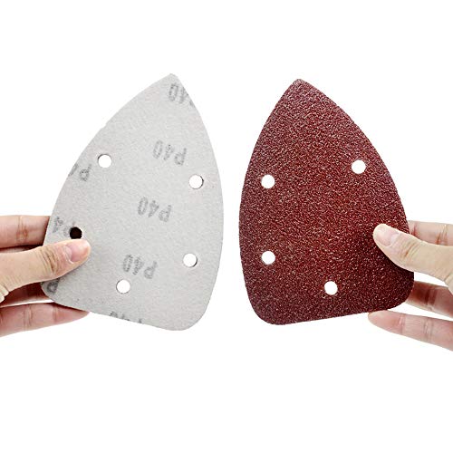 Coceca 50pcs Mouse Detail Sander Sandpaper Set 40/80/120/180/240 Grit, Fits 140mm Sander