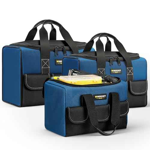 Tool Bag Set, 3 Sizes, Heavy-Duty Storage Bags, Waterproof Tool Bag Organizer 1680D Tool Bags for Electrician Construction, Blue and Black