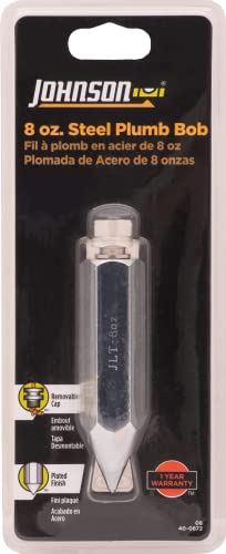 Johnson Level & Tool 08 Steel Hexagonal Plumb Bob, 8 oz., Finish, 1