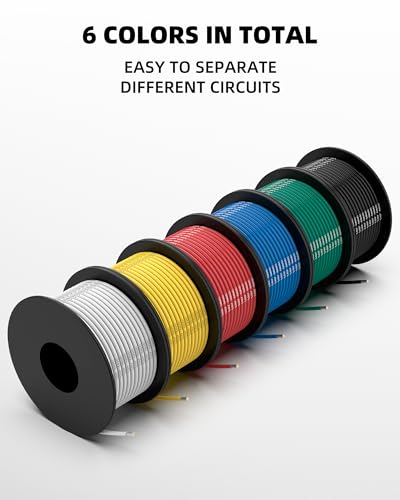 NAOEVO 18 AWG Tinned Copper Silicone Wire 30ft - Automotive & Electrical Use
