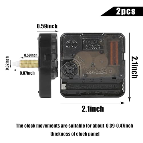 2Pcs Quartz Clock Movement Kit with Hands for DIY Repair and Craft Projects