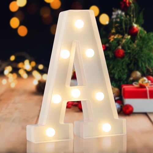 SKYPHAROS White-A LED Marquee Letter A, Warm White 26 Alphabet Light