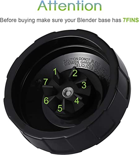 (2 Pack) 7-Fin Blender Extractor Blade Assembly with Gasket for Nutri Ninja Auto-iQ 10 cm BL480/BL401/NN102